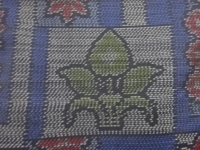 JAPANESE KIMONO / ANTIQUE KIMONO / DORO OSHIMA TSUMUGI / WOVEN FLOWER